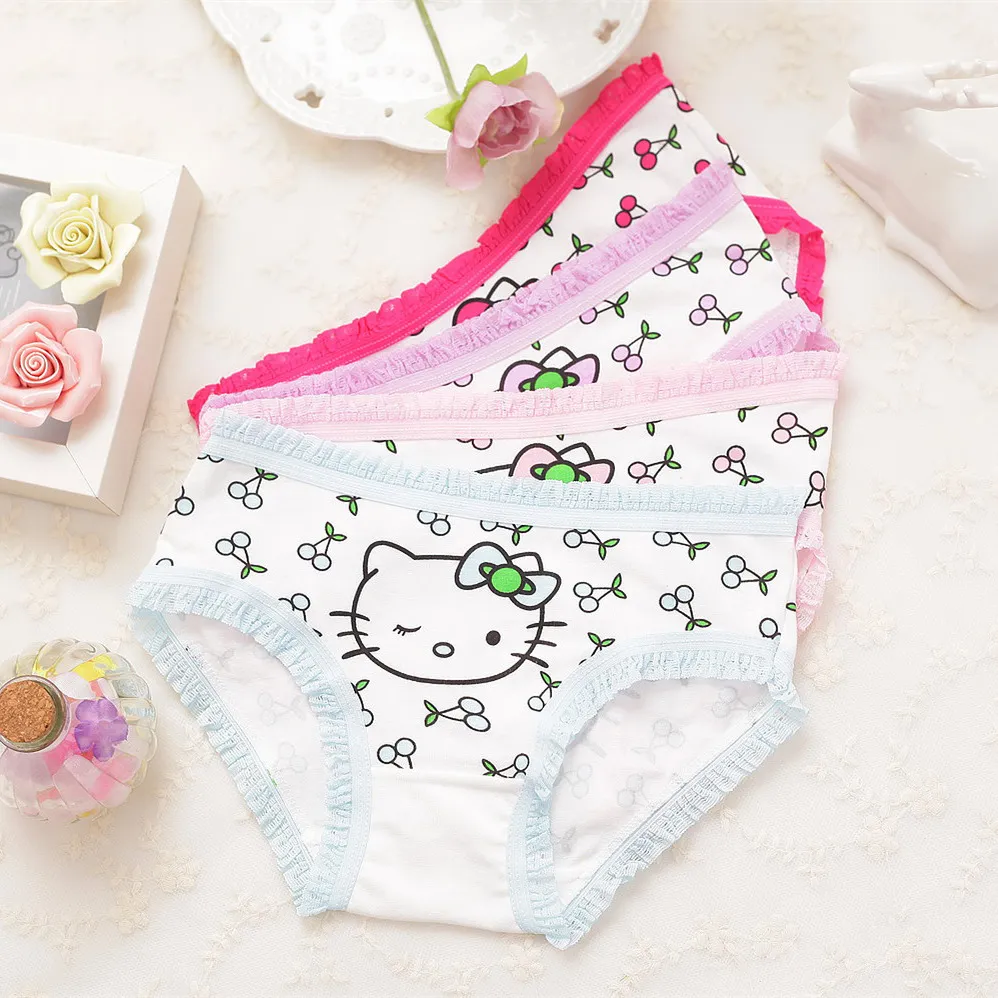 4Piece/lot Kids Underwear Hot Sell Soft Cotton Cute Cartoon Princess Girls Panties Girls Children's Pants Underpants