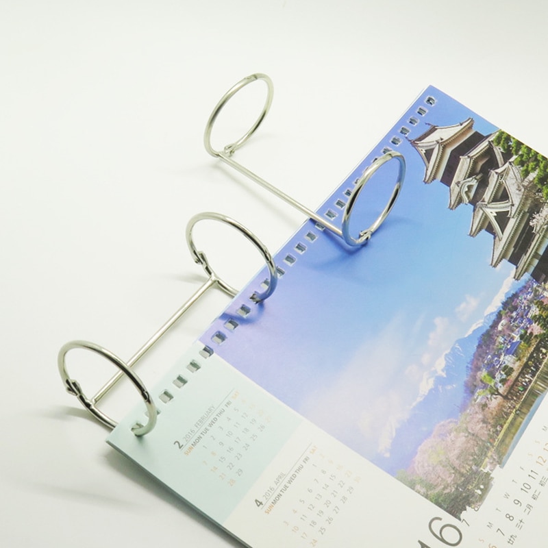 83mm Metal Loose Leaf Book Binder Hinged Ring Binding Rings DIY Nickel Desk Calendar Circle 2 Rings For Scrapbook Album Notebook