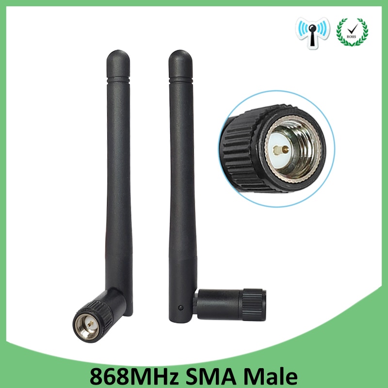 GRANDWISDOM 2pcs 868mhz antenna 3dbi sma male 915mhz lora antene pbx iot module lorawan signal receiver antena