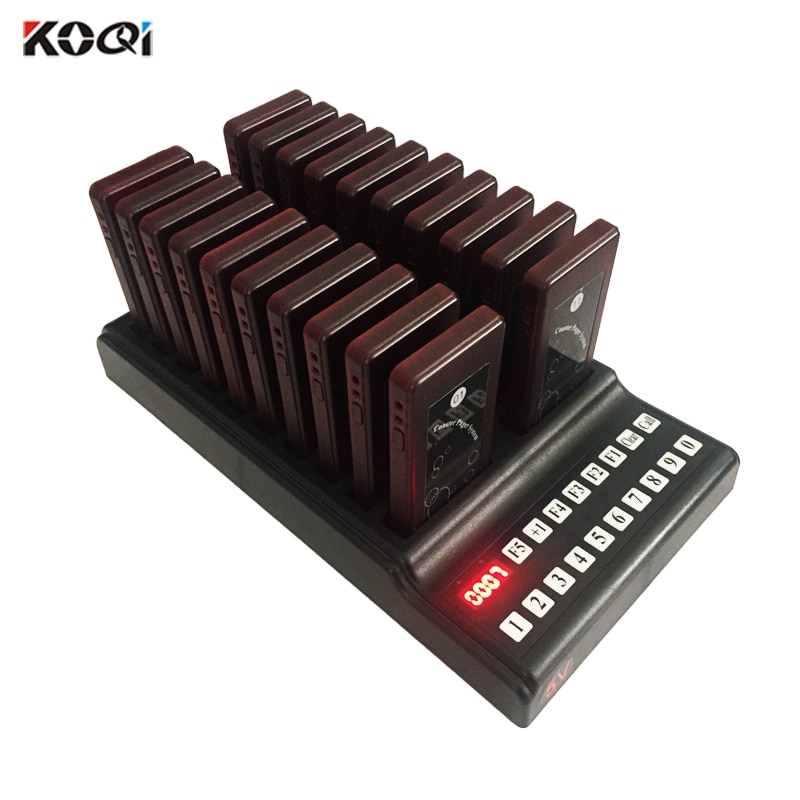 999 Channel Wireless Guest Pager System 20 Call Coaster Pagers Restaurant Equipments
