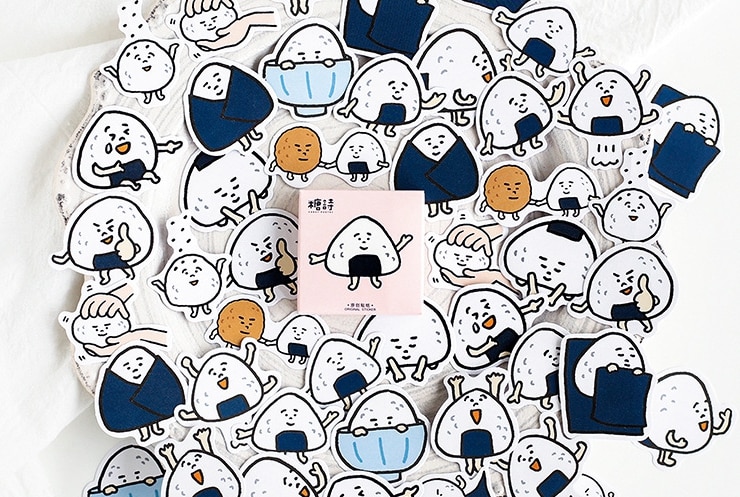 Happy rice decorative sticker(1pack=45pieces)