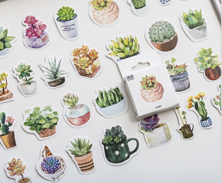 Green plant decorative sticker(1pack)