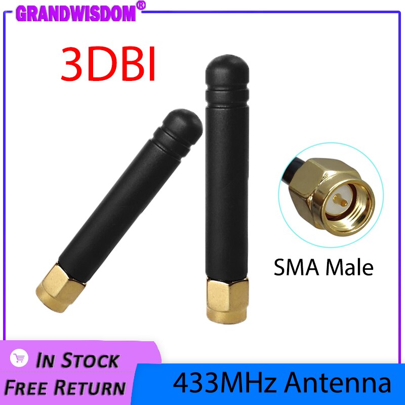 433MHz Antenna 3dbi SMA Male Connector Plug 433 MHz IOT Directional Antena Small Size Waterproof Antenne for Lorawan watermeter