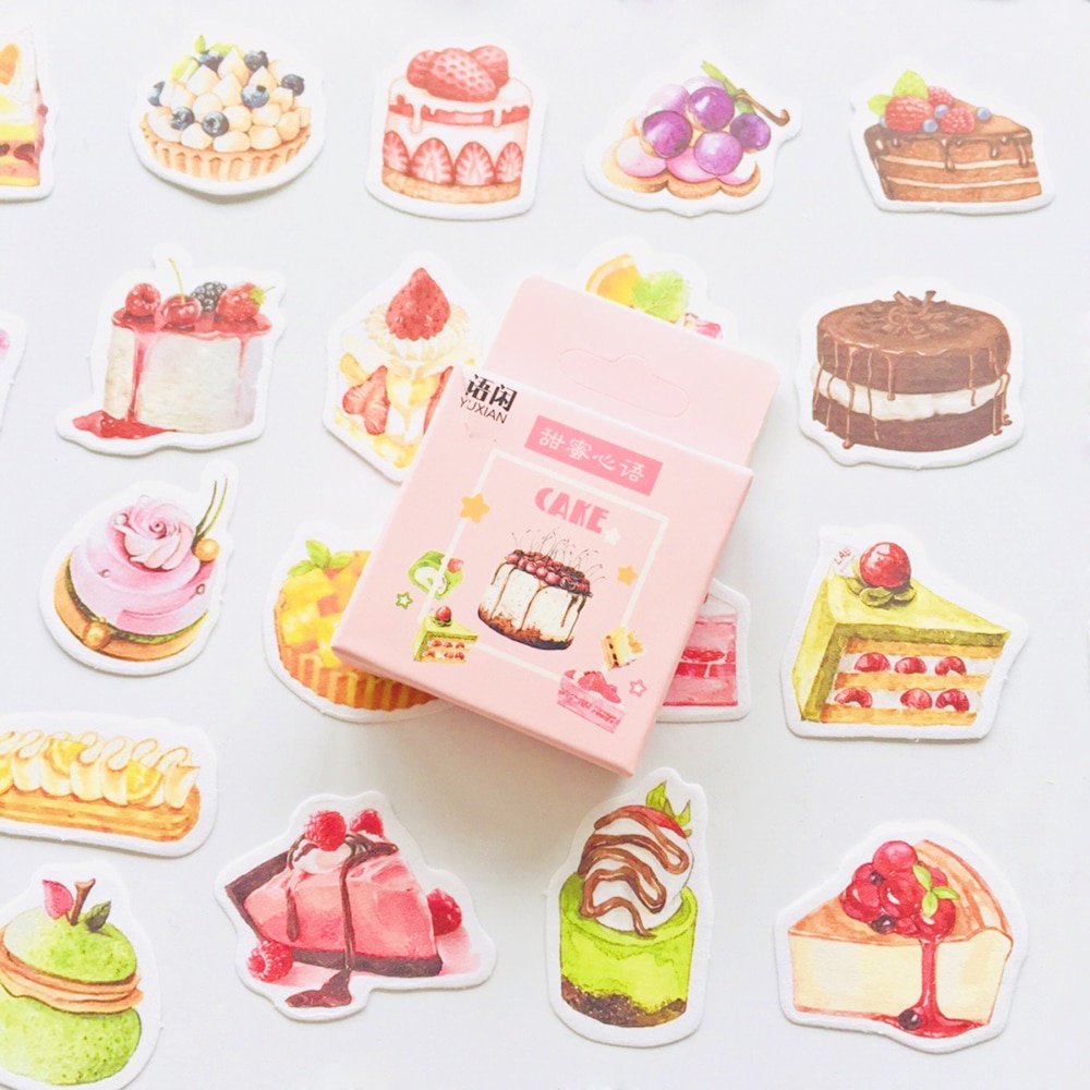 1 Box Sweet Cake Dessert DIY Decorative Stickers Phone Bottle Decor Label Stickers