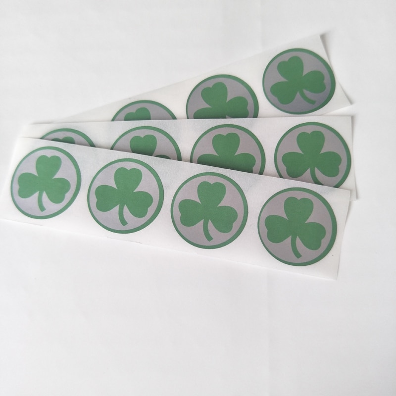 100Pcs Clover Scratch Off Sticker 25mm 1" Inch Round Blank For Secret Code Cover Home Game Wedding