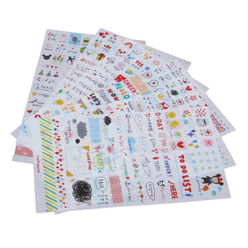 6 Sheet Fashion Calendar Paper Sticker Scrapbook Calendar Diary Planner Decor Dropshipping