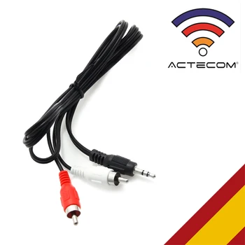 ACTECOM CABLE AUDIO ESTEREO MINI JACK 3.5 mm MACHO A 2 RCA MACHO 1 METRO APROX