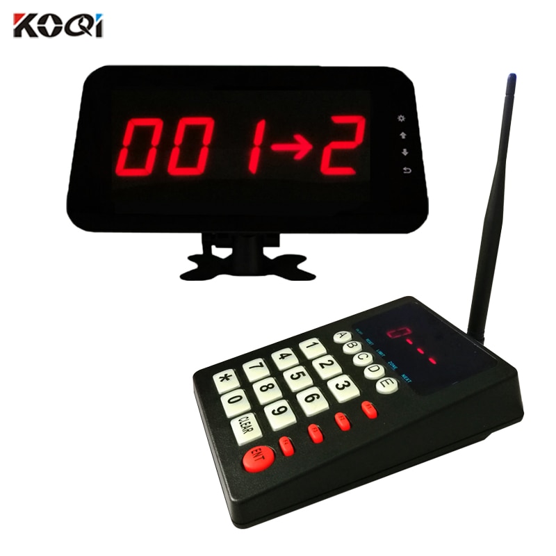 433.92mhz Number Call System Wireless Calling System 2pcs Counter Keypad 1 Display Screen for Queuing Management Device