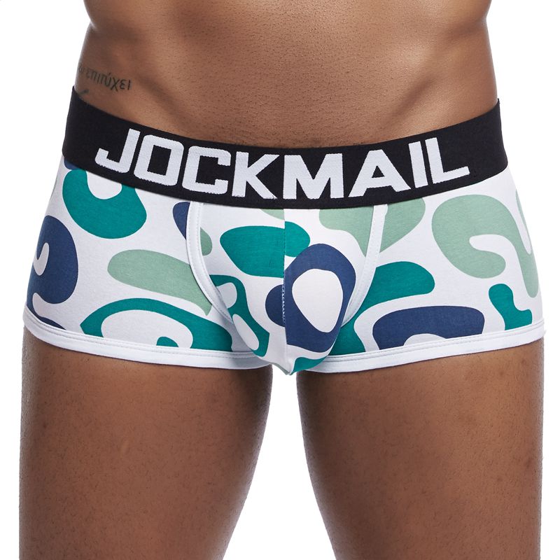 JOCKMAIL Sexy Men's Cotton Panties Boxer Male Underwear Solid Men's Shorts Breathable Underwear Striped Boxer shorts m