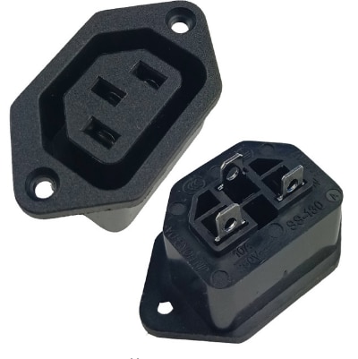 10PACK Chassis Female 3PIN AC IEC320 C13 C14 Inline Socket Plug Adapter Industrial Power Connector Supply Output Outlet 10A/250V