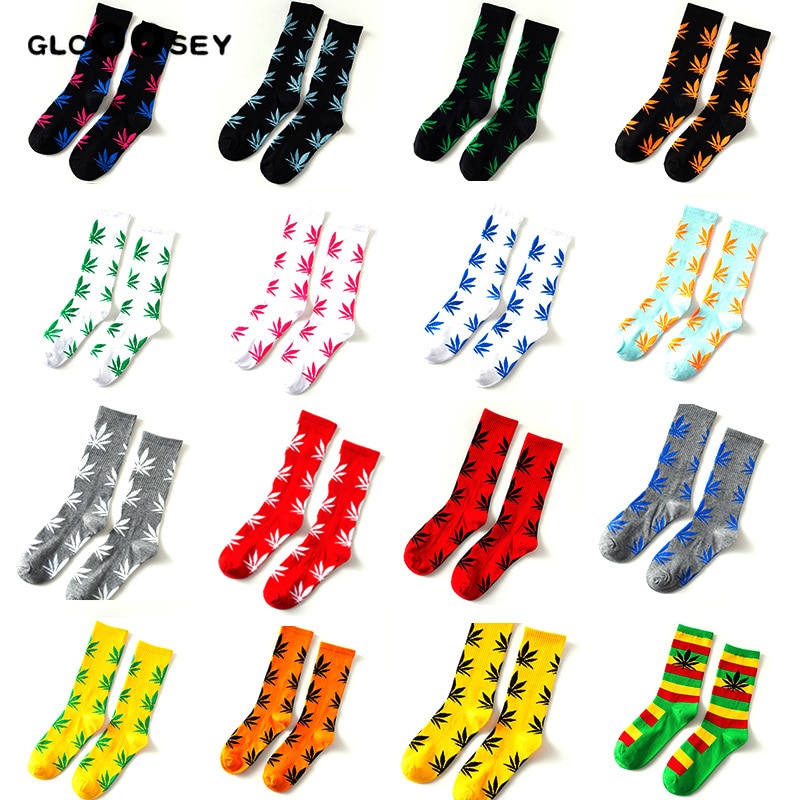 High Quality Harajuku chaussette Style Weed Socks For Women Men's Cotton Hip Hop Socks Man Meias Mens Calcetines Winter Spr