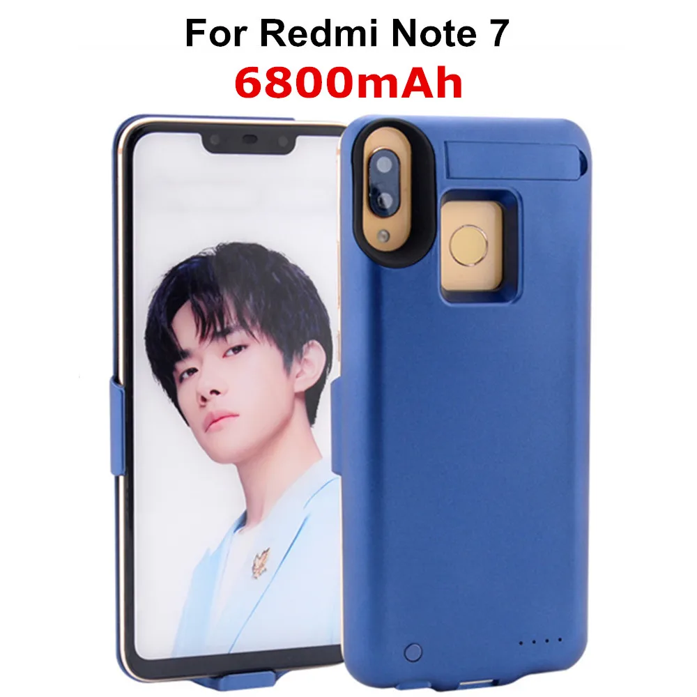 Portable Power Bank Cover For Xiaomi Redmi Note 7 / Note 7 Pro Battery Cases 6800mAh External Charging Battery Powerbank Case