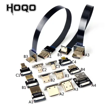FPV HDMI Ribbon Cable Up Angled 90 Degree Micro HDMI to MiniHDMI Male FPC Flat ffc hdmi Cord for Multicopter Aerial Photography