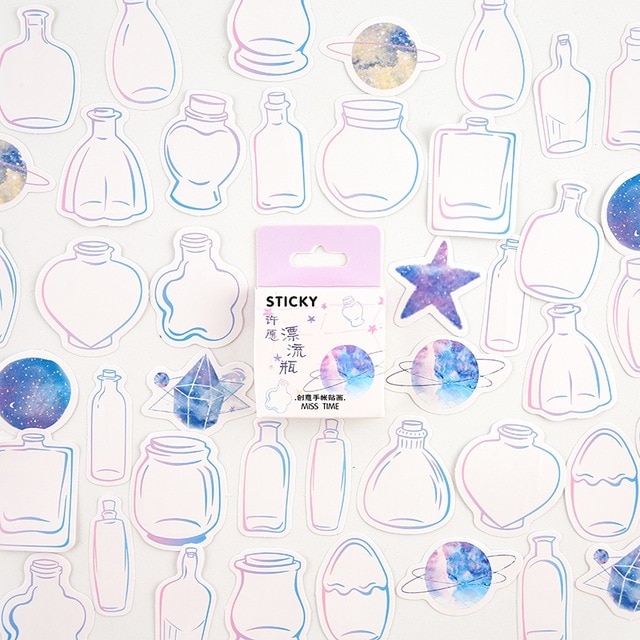 Wishing drift bottle Decorative Stationery mini Stickers set Scrapbooking DIY Diary Album Stick Lable