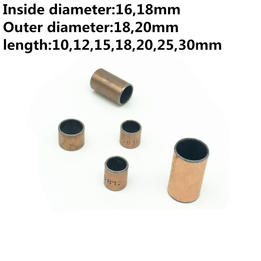 10pcs SF-1 The Inside Diameter of 16 18mm Self Lubricating Composite Bearing Bushing Sleeve SF1 Copper Sleeve Oilless Bushing