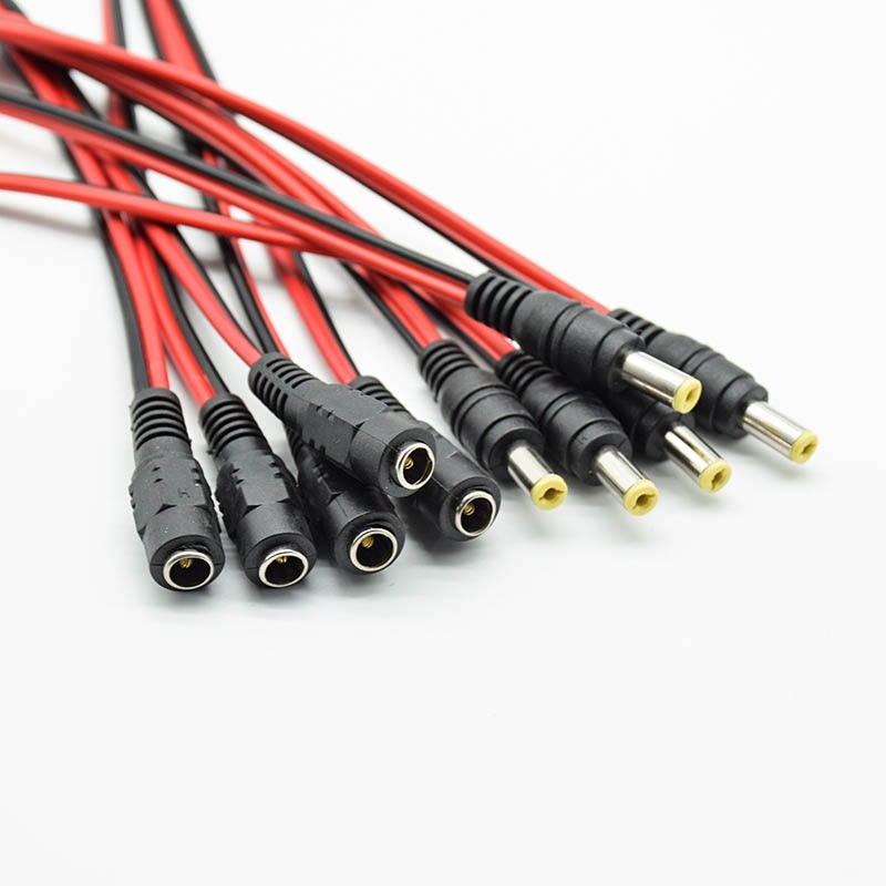 5pcs/2pcs DC power male female cable 12V Plug DC Adapter cable Plug Connector for CCTV Camera DC plug 5.5*2.1mm 5.5x2.1