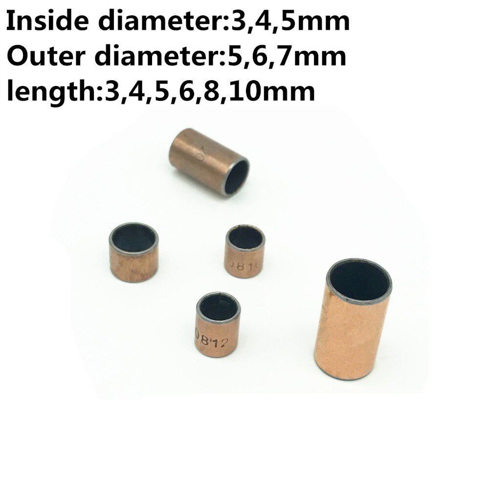 50pcs SF-1 The Inside Diameter of 3 4 5 mm Self Lubricating Composite Bearing Bushing Sleeve SF1 Copper Sleeve Oilless Bushing