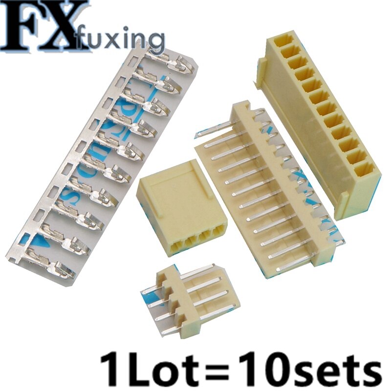 10sets KF2510-2P 3P 4P 5P 6P 7P 8P 9P 10P 11 Connector 2.54MM PITCH Straight Pin Header + Housing + Terminal KF2510 2P KF2510-3P