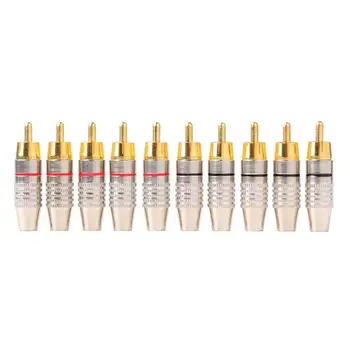 10pcs RCA Soldering Connector Audio Video Plug DIY RCA Speaker Adapter Plug Speaker Terminal Video Locking Cable rca Stecker