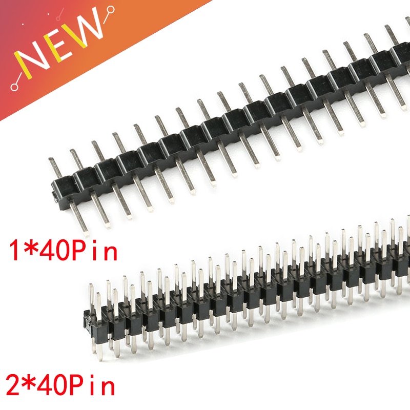 10PCS/Lot 2.0mm Pitch 2.0 Single / Double Row Male Pin Header 1x40P 2x40p 2.0mm male pin header copper connector