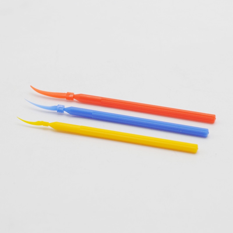 3Colors Dental Lab Dentistry Clinic Plastic Wedge with Handle Orthodontic Material 100Pcs
