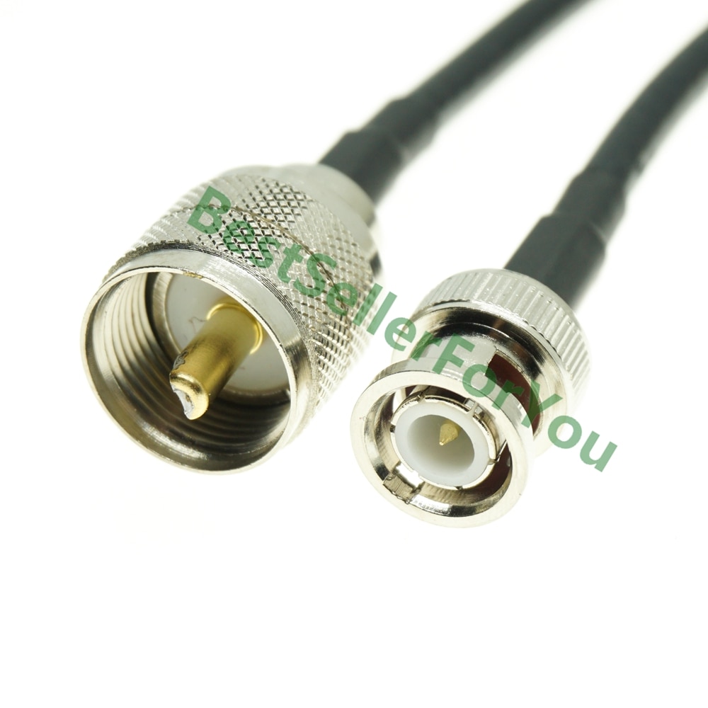 RG58 cable UHF PL-259 PL259 male to BNC male straight lot crimp jumper pigtail