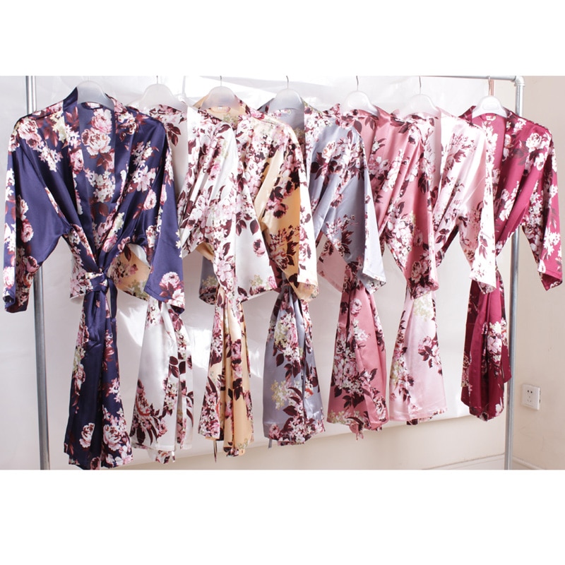 Satin robe,Bride robe, Bridesmaid Robes, Flower girl robe,short Solid night sleeping pajamas A2350