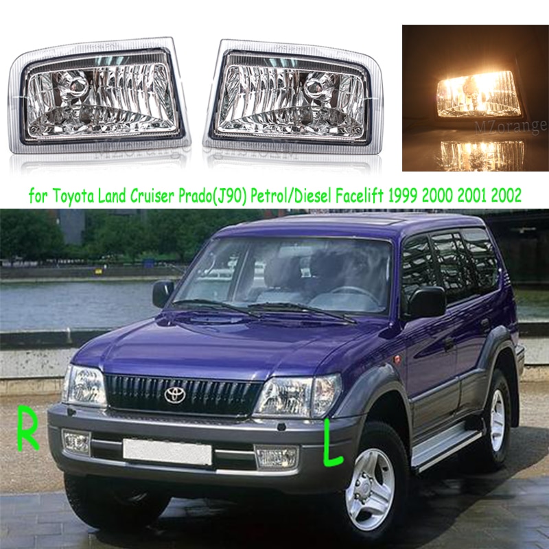 Fog Lights for Toyota Land Cruiser Prado J90 J95 1999 2000 2001 2002 Petrol/Diesel Facelift Headlight Driving Lamp LED Fog Light