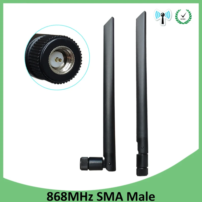 GWS 2pcs 868mhz antenna 5dbi sma male 915mhz lora antene pbx iot module lorawan signal receiver antena