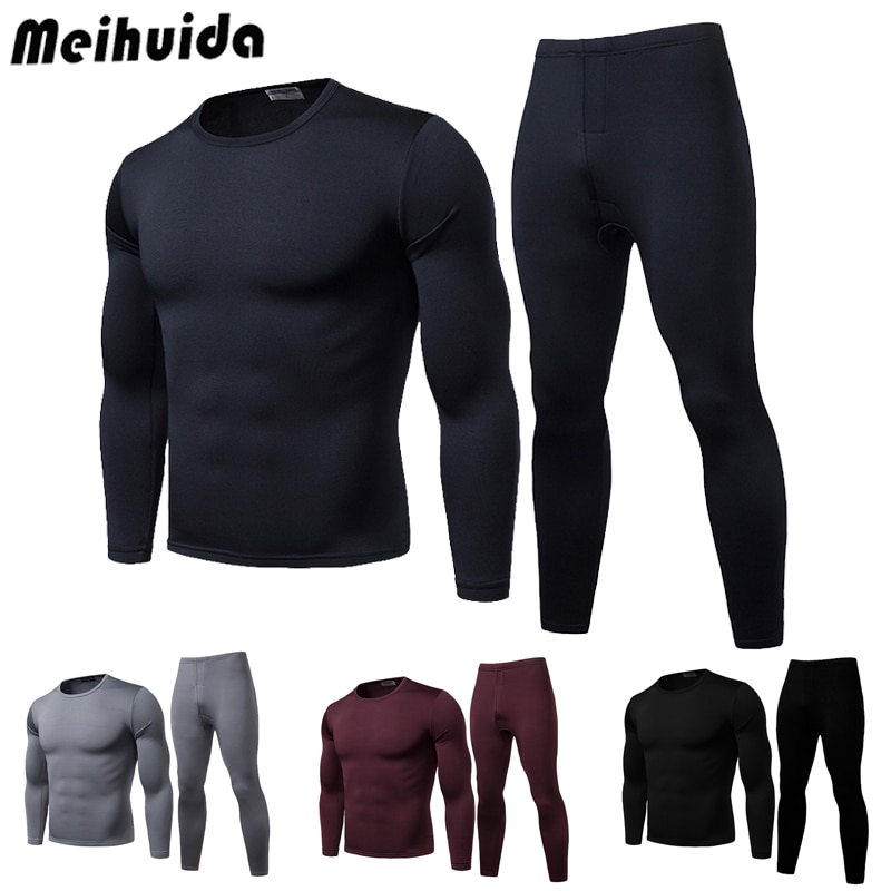 Hirigin High Quaility Brand New Mens Winter Ultra-Soft Fleece Lined Thermal Top Bottom Long John Underwear Set
