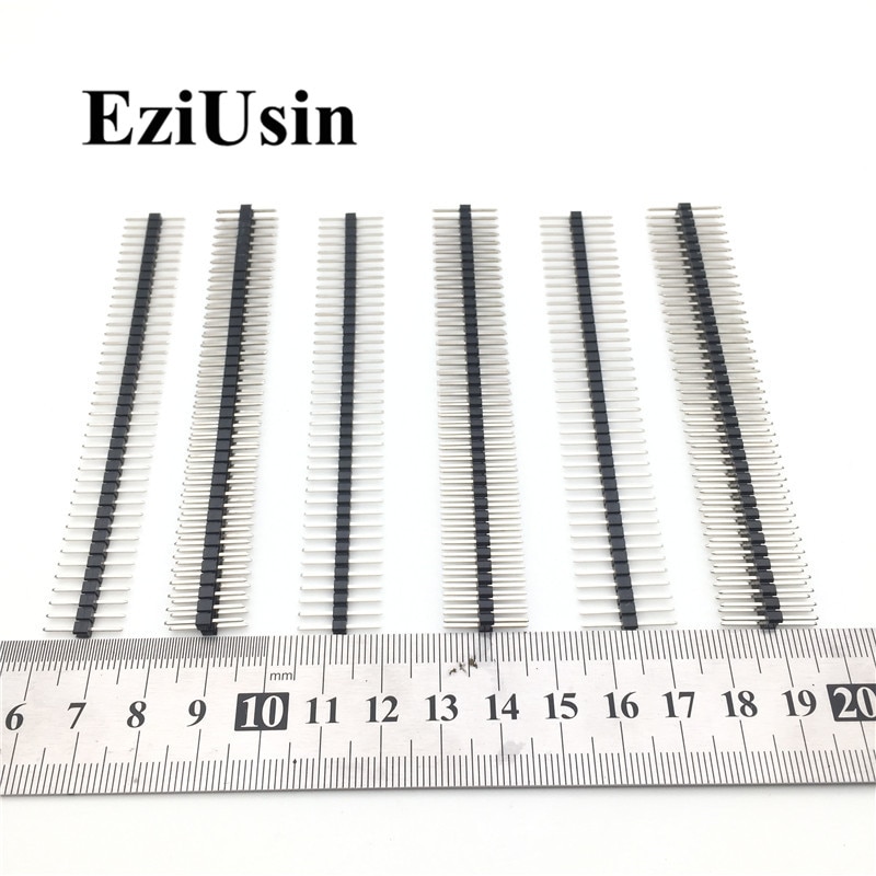 2.54mm Single Double dual Row Male 14/15/17mm PCB Pin Header Connector Pinheader 1*40p 2*40p Same length both sides For Arduino