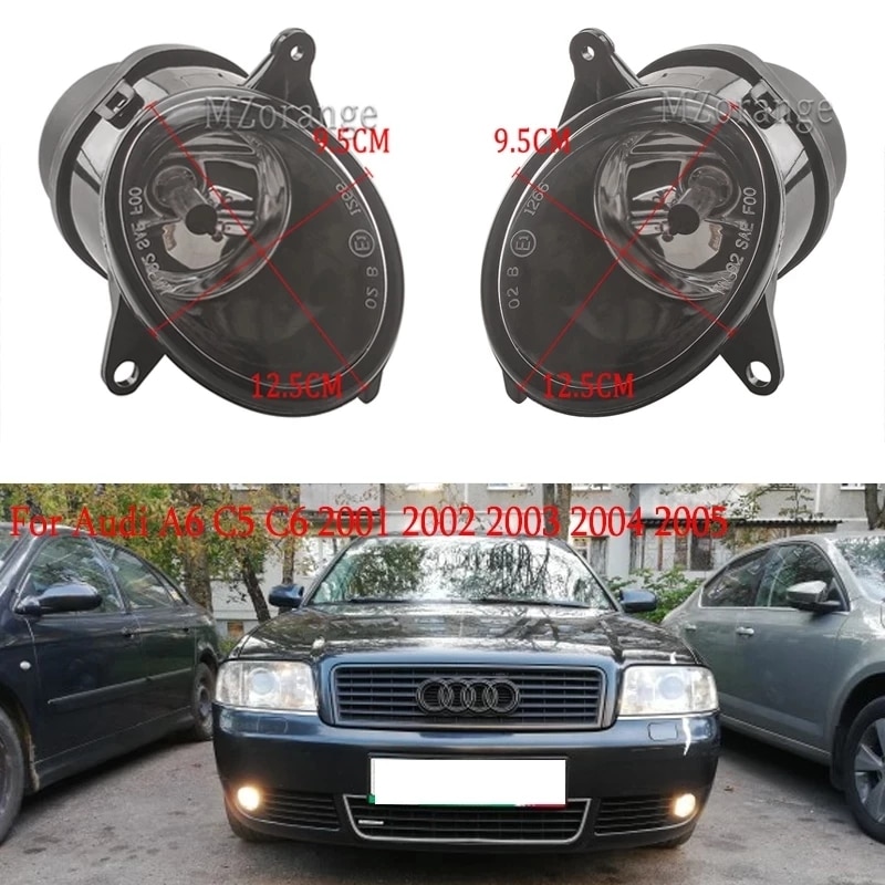 2Pcs Front Halogen Fog Lights for Audi A6 C5 2003 2004 Fog Lamp Foglights Headlights Assembly For Audi A6 C5 S6 Quattro 2001-05