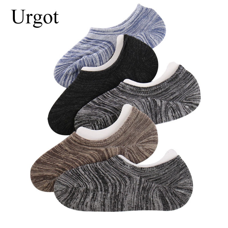 Urgot 5 Pairs Mens Socks Retro Japanese Spring Summer Cotton Invisible Boat Socks Men National Wind Cotton Male Sock Calcetines