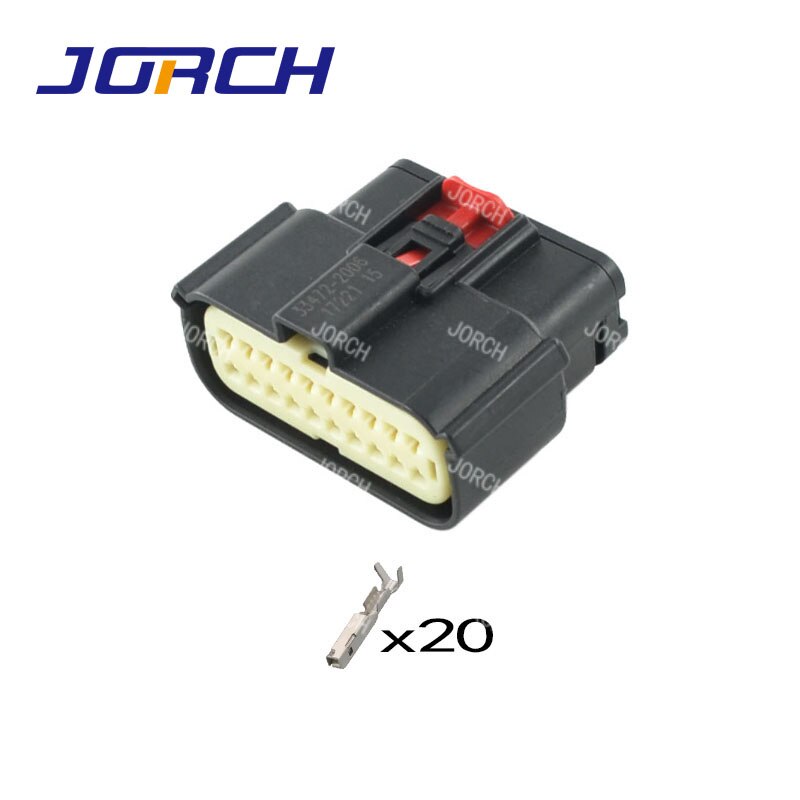 2sets 20pin molex auto electric sealed wire harness plug waterproof connector 33472-2001