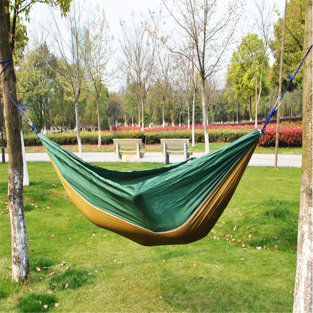 Portable Parachute Camping Hammock -Lightweight Nylon Double Hammock for Backpacking Camping Travel