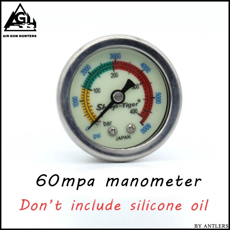 PCP Pump compressor High Pressure Gauges Manometer 40mpa/400bar/6000psi 1.5 Inches M10*1 thread