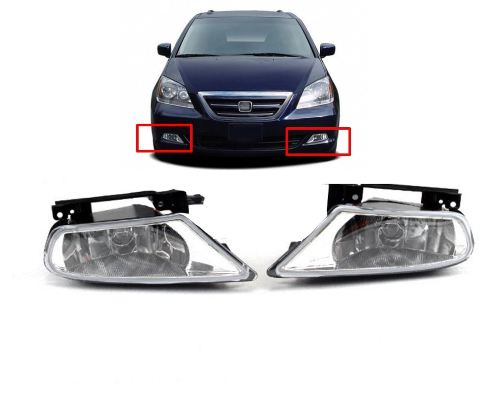 JanDeNing For Front Bumper Halogen Fog Light Lamp+Wiring+Switch Kit For 2005-2007 HONDA ODYSSEY