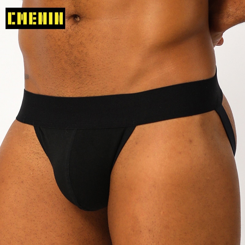 Men Underwear Sexy Gay Jock Strap Soft Briefs Jockstrap G String Thongs Mens Underpants Pure Cotton Solid Male Panties BP.01