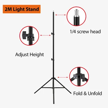79in 2M Light Stand Tripod With 1/4 Screw Head For Photo Studio Softbox Video Flash Umbrellas Reflector Ring lamp Light