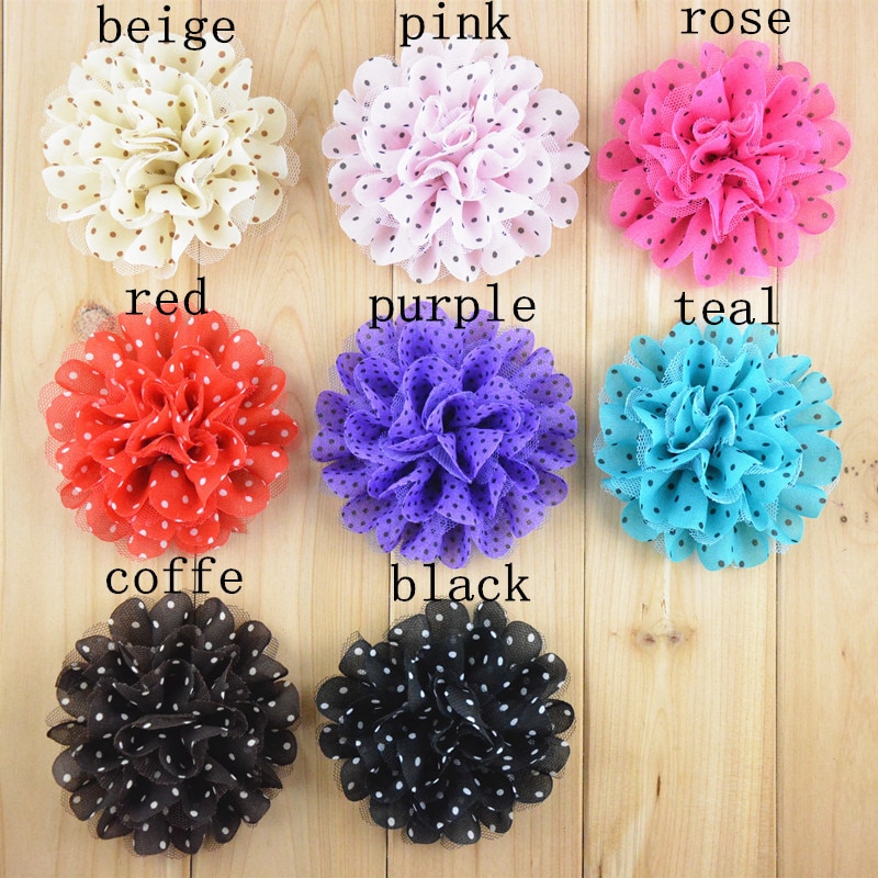 Yundfly 10pcs Chiffon Ruffled Fabric Flower For Baby Girls Hair Accessories Hair Flower For Headwear Hand Craft DIY