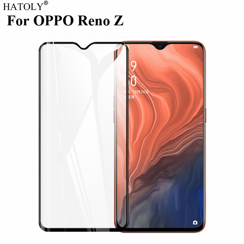 1PCS Tempered Glass For OPPO Reno Z Screen Protector OPPO Reno Z Full Cover for OPPO Reno Z 3D Curved Edge Film HATOLY 6.4"