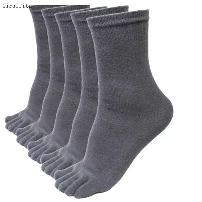 1 Pair Autumn Winter Warm Style Polyester-cotton Five Finger Pure Cotton Toe Sock 5 Colors For Men