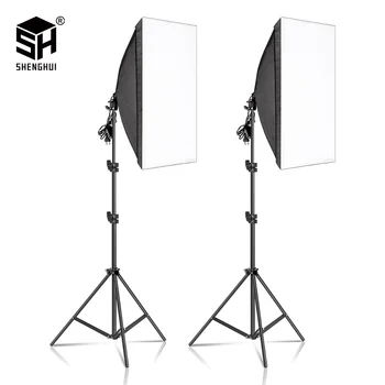 2pcs 50x70CM Photography Softbox Lighting Kits Professional Continuous Light System Equipment For Photo Studio