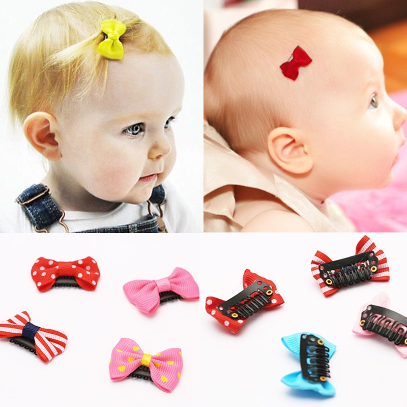 New 10Pcs/Pack newborn Baby Girls Scarce hair Lovely BB Clips Bowknot Hairpin Kid Hair Accessories Children mini Hair clip