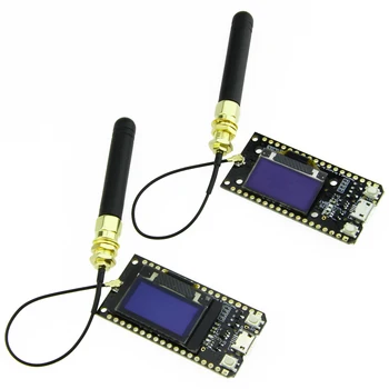 2pcs of TTGO LORA32 868/915Mhz SX1276 ESP32 Oled-display Bluetooth WIFI Lora development board