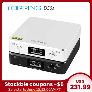 TOPPING D50s ES9038Q2M*2 DAC Bluetooth 5.0 LDAC D50 DSD512 32Bit/768kHz Hi-Res Audio HIFI Decoder