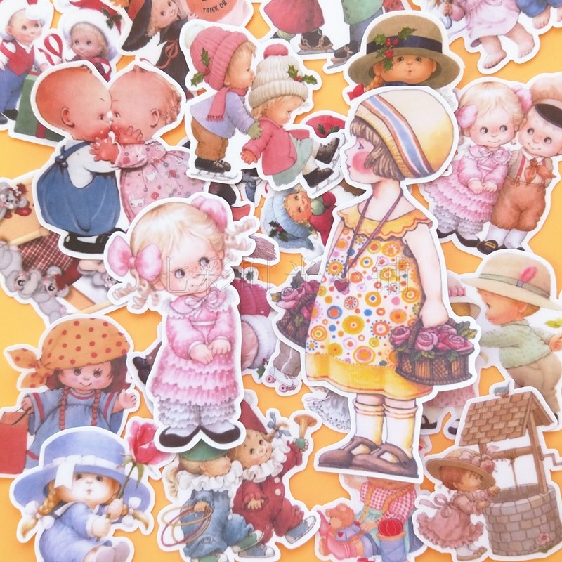 22pccs Handbook cute child stickers daily waterproof sticker DIY photo album mobile phone sticker decorative scrapbooking