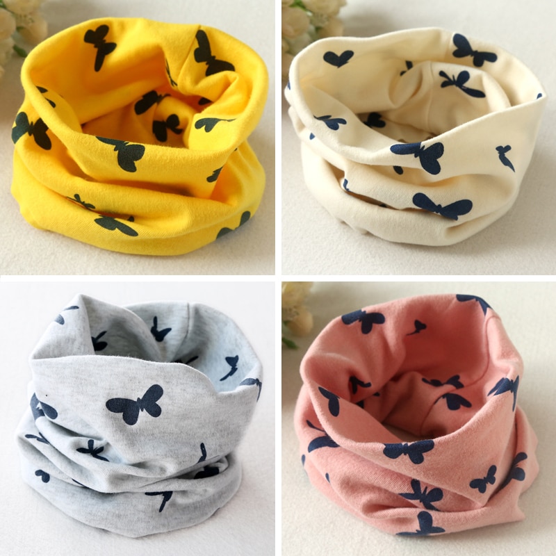 New Baby Cotton Scarf 2019 Children's Fashion Autumn Winter Boys Girls Collar Neckerchief Butterfly O-Ring Round Neck Scarv