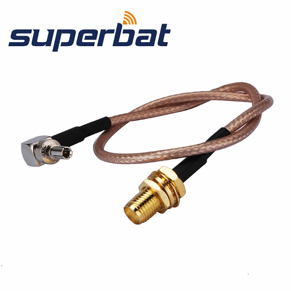 Superbat Switch CRC9 Pigtail Cable SMA Female Bulkhead to CRC9 Right Angle Huawei Mobile Broadband Antenna Cable RG316 20cm