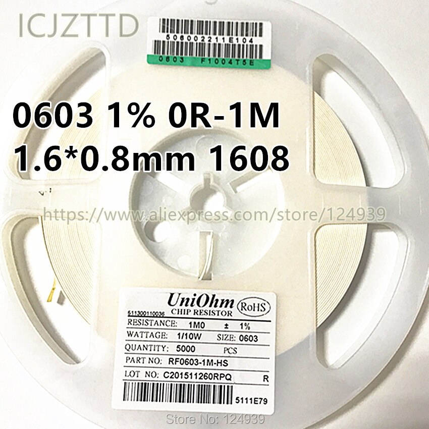 RF0603 0603 1% SMD RES 5.1K 5.6K 6.2K 6.8K 7.5K 8.2K 9.1K 10K 11K 12K 13K 15K 16K 18K 20K 22K 24K 27K 30K 33K 36K 39K 43K 47K 51
